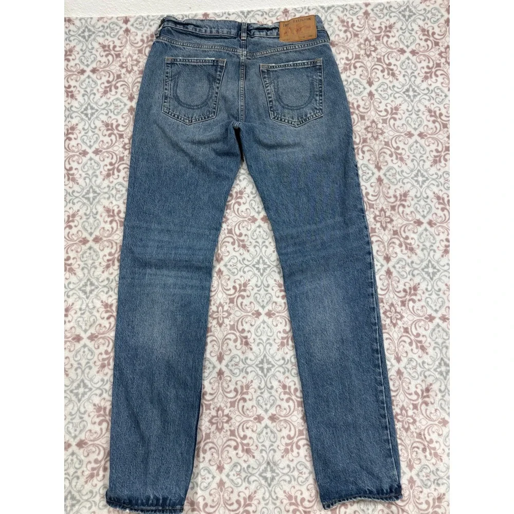 True Religion Rocco Relaxed Skinny Jeans Mens 31 Medium Wash Blue Denim 100 Cott